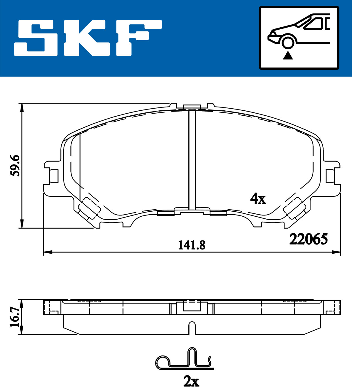 Set placute frana,frana disc VKBP 80557 A SKF